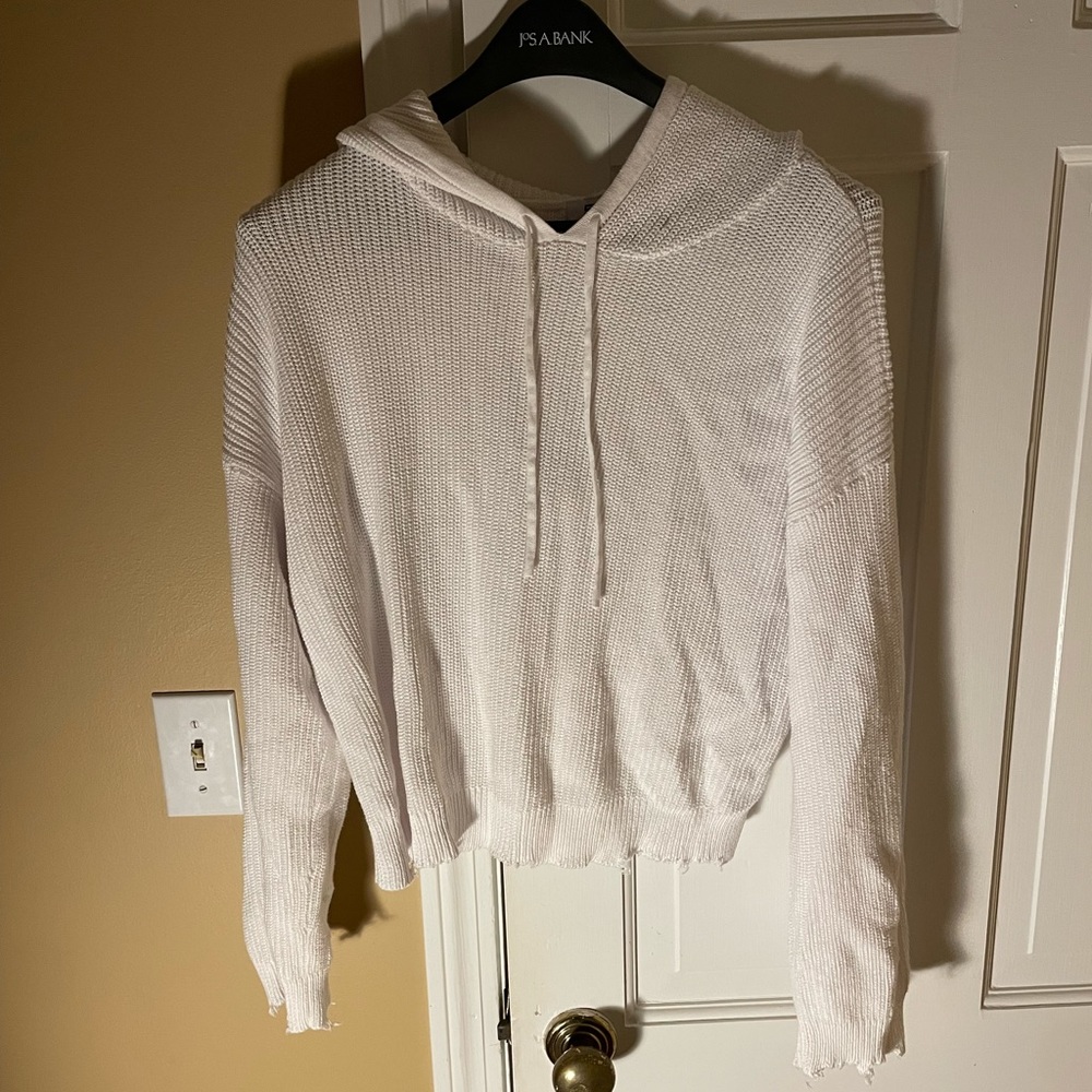 525 America White Hooded Sweater